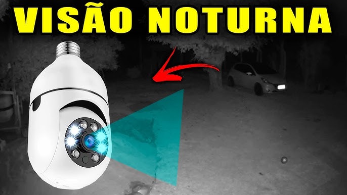 VISÃO NOTURNA DA CÂMERA LÂMPADA IP WIFI 360! Câmera boa e barata