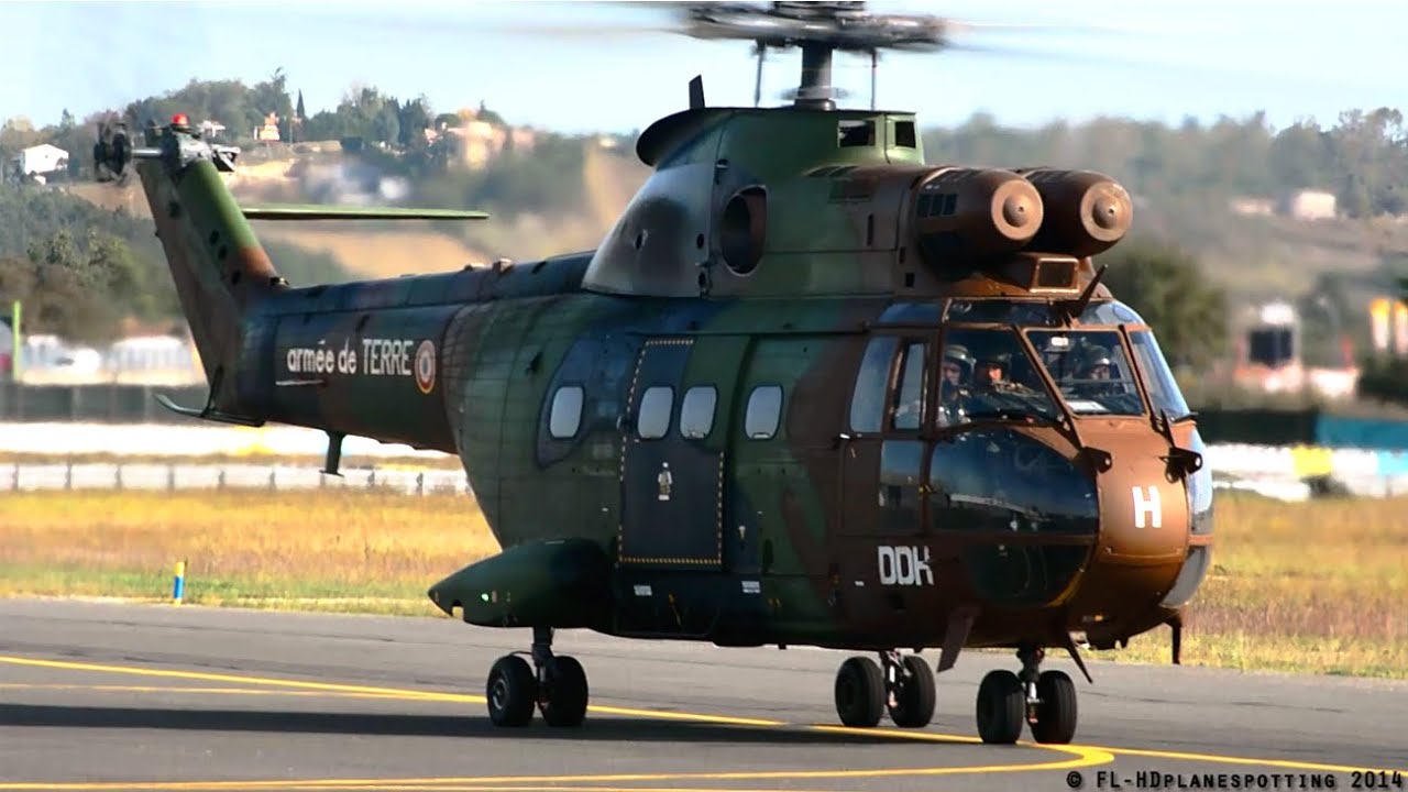 Army - SA-330B Puma, F-MDDH, takeoff from Albi-Le Séquestre - YouTube