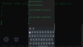 Matrix Multiplication code in C | #c #coding #shorts #shortvideo screenshot 3