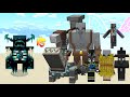 Warden vs illage and spillage mod  minecraft mob battle