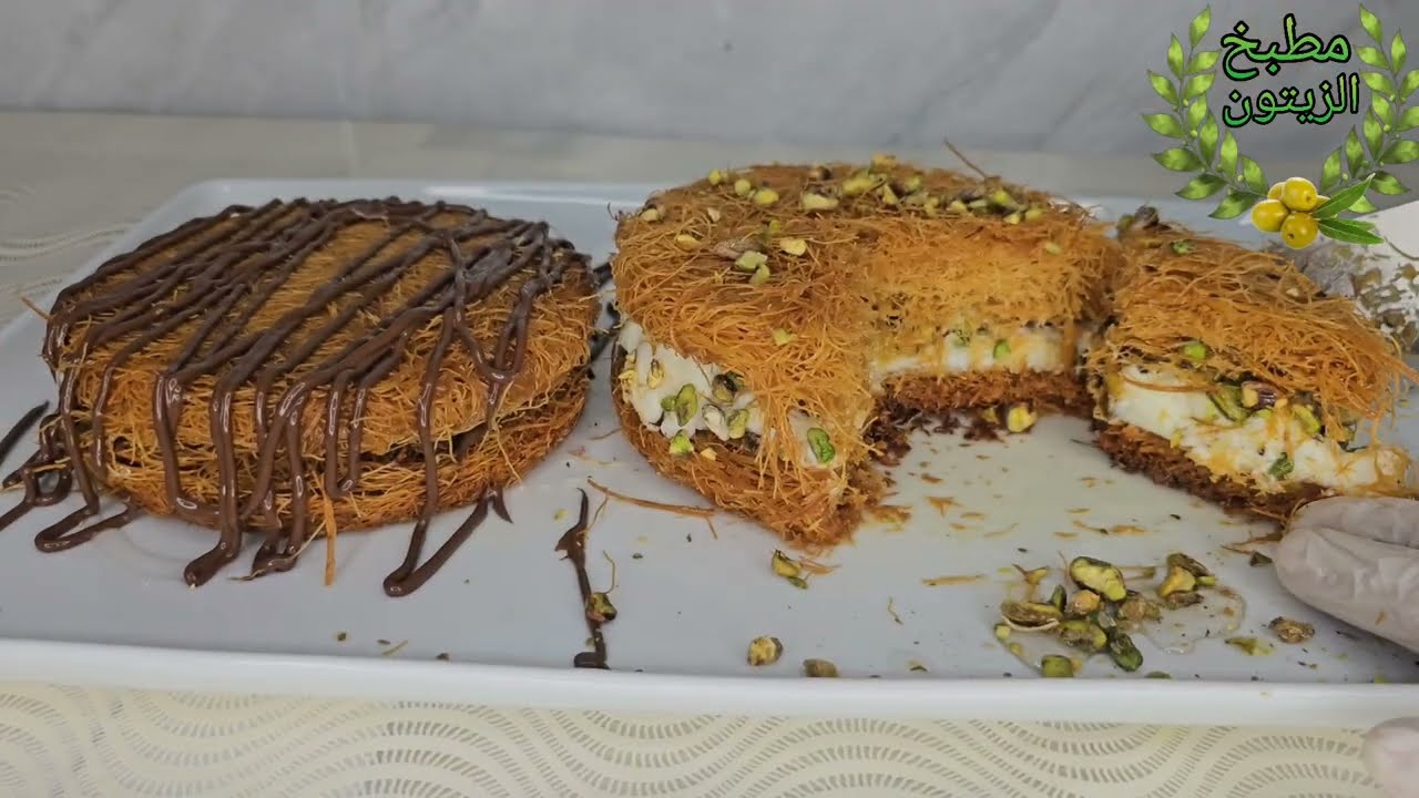 كنافة بالقشطه باسهل وانجح طريقة 🌾وسر الطبقات المساوية.حلويات رمضانيه🌾. Kunfa