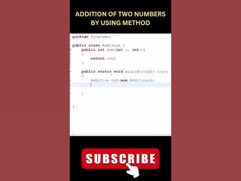 Addition Of Two Numbers Program in JAVA #shorts - YouTube