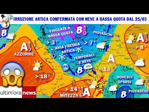 Video SVOLTA METEO: COLPO DI CODA INVERNALE DAL 25 MARZO CON AFFONDO ARTICO SULL'ITALIA E NEVE! ECCO DOVE