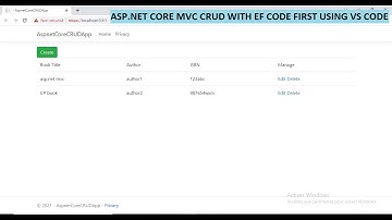 ASP.NET Core MVC CRUD Operations with EF Code First in Visual Studio Code - Part(2)
