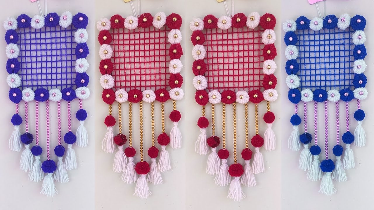 New Design Woolen Wall Hanging Craft Ideas / Woolen Flower Wall Hanging