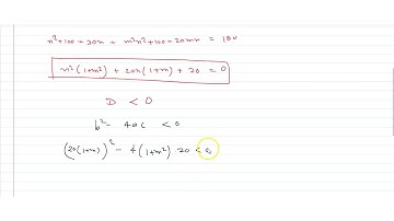 If the line `y = mx` does not intersect the circle `(x+10)^2 + (y +10)^2=180,` then