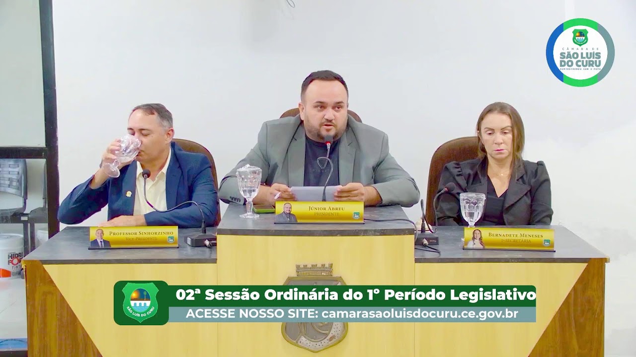 02ª Sessão Ordinária do 1º Período Legislativo da Câmara Municipal de São Luís do Curu - 2026