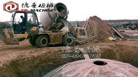 EP3 5 for biogas digester building Mobile self loading concrete mixer.