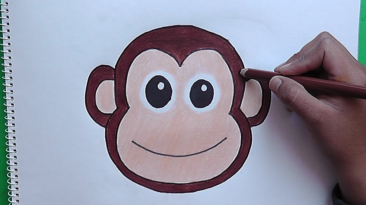 Como Dibujar Y Colorear A Rostro De Mono How To Draw And Color A Monkey Face Youtube