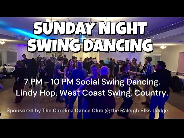 Sunday Night Swing Dancing at the Raleigh Elks Lodge. 6 pm Beginner Lesson.