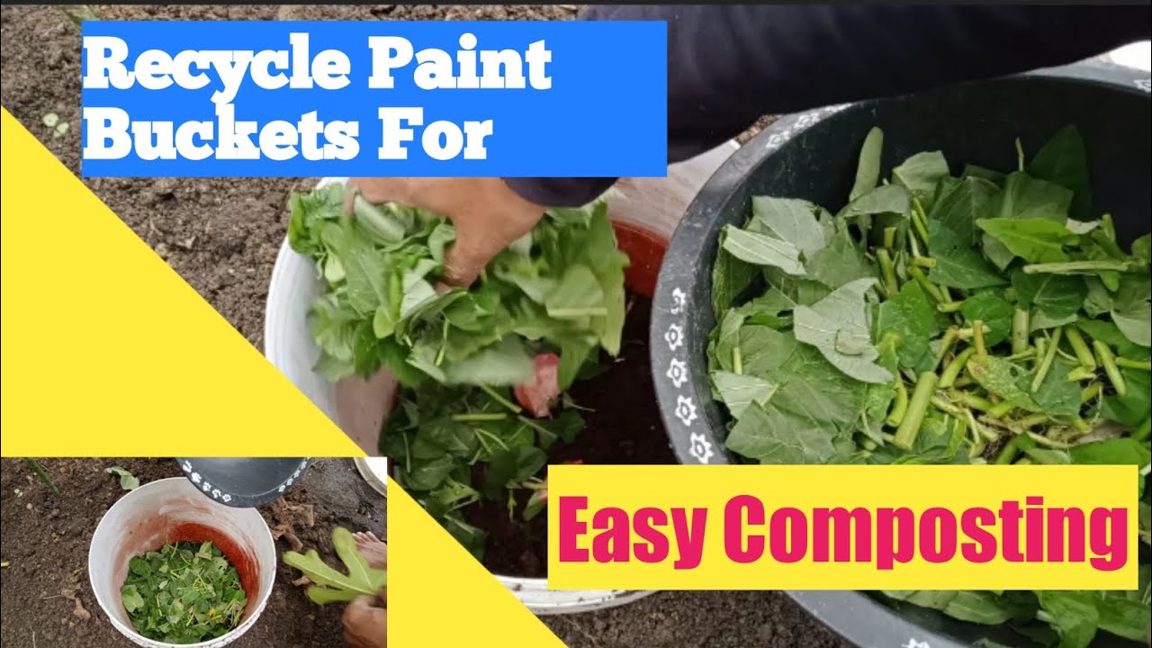 Recycle paint buckets for easy composting garden gardening YouTube