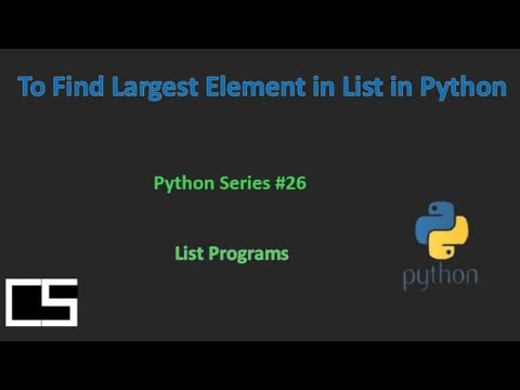 Find Greatest Element in List| Python |@CodingwithShameera1 - YouTube