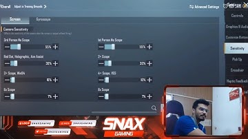 2.2🔥 SNAX GAMING SENSITIVITY /SNAX GAMING CONTROL CODE/SNAX SENSITIVITY #snax 4 FINGER LAYOUT
