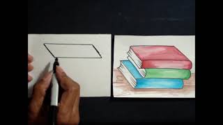 How To Draw A Stack Of Books