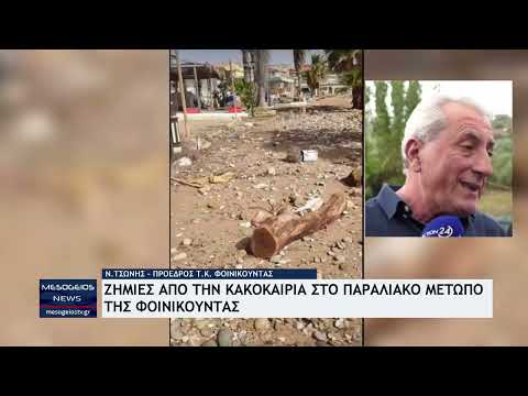 Μεσσηνία: Ζημιές από την κακοκαιρία στο παραλιακό μέτωπο της Φοινικούντας
