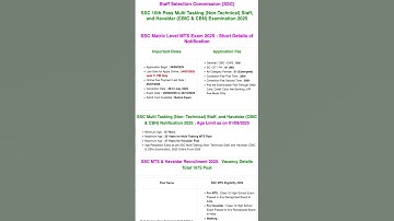 SSC Multi Tasking Staff MTS Online Form 2025 for 1075 Post #latestgovtjobs #shortsfeed #shorts #job