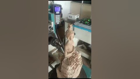 MeteorCNC working with a 4-axis statue mcahine #beindianbuyindian #cncrouter