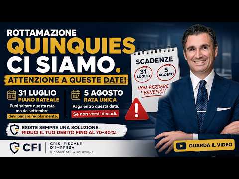 Video Pagamento Rata Rottamazione quinquies del 31 Luglio 2026