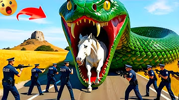 🐎 Brave Heroes Save Autistic Horse from Deadly Giant Monster Python Attack 🐍⚡