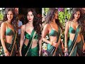 Disha Patani Gorgeous and Stunning look in Green Saree at Ekta Kapoor Diwali Party