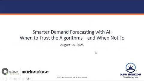 Webinar Excerpt: Smarter Demand Forecasting with AI: When to Trust the Algorithms—and When Not To