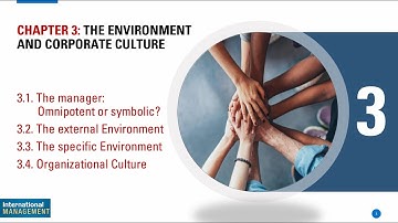 CHAPTER 3 - THE ENVIRONMENT AND CORPORATE CULTURE. #international #management #education #business
