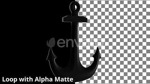 Floating Iron Anchor on Black with Alpha Matte | Motion Graphics - Envato elements