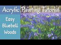 Easy Bluebell Woods Acrylic Painting Tutorial