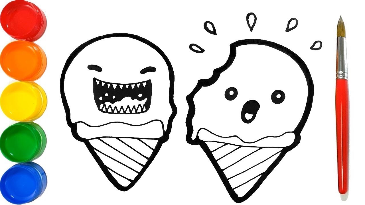 COMO DIBUJAR HELADO KAWAII PASO A PASO - Dibujos kawaii faciles - How to  draw a ICE CREAM 