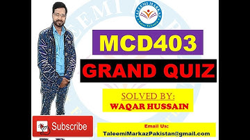 MCD403 Grand Quiz By Taleemi Markaz