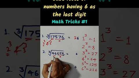 Cube roots of D numbers having 6 as D last digit | Very useful Math Tricks #shorts #viral #trending