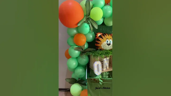 Lion King & Green themed birthday decoration #shorts #firstbirthdaydecoration #lionking#greentheme
