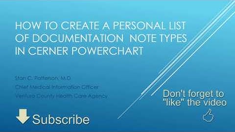 Personal List of Documentation Note Types Tutorial