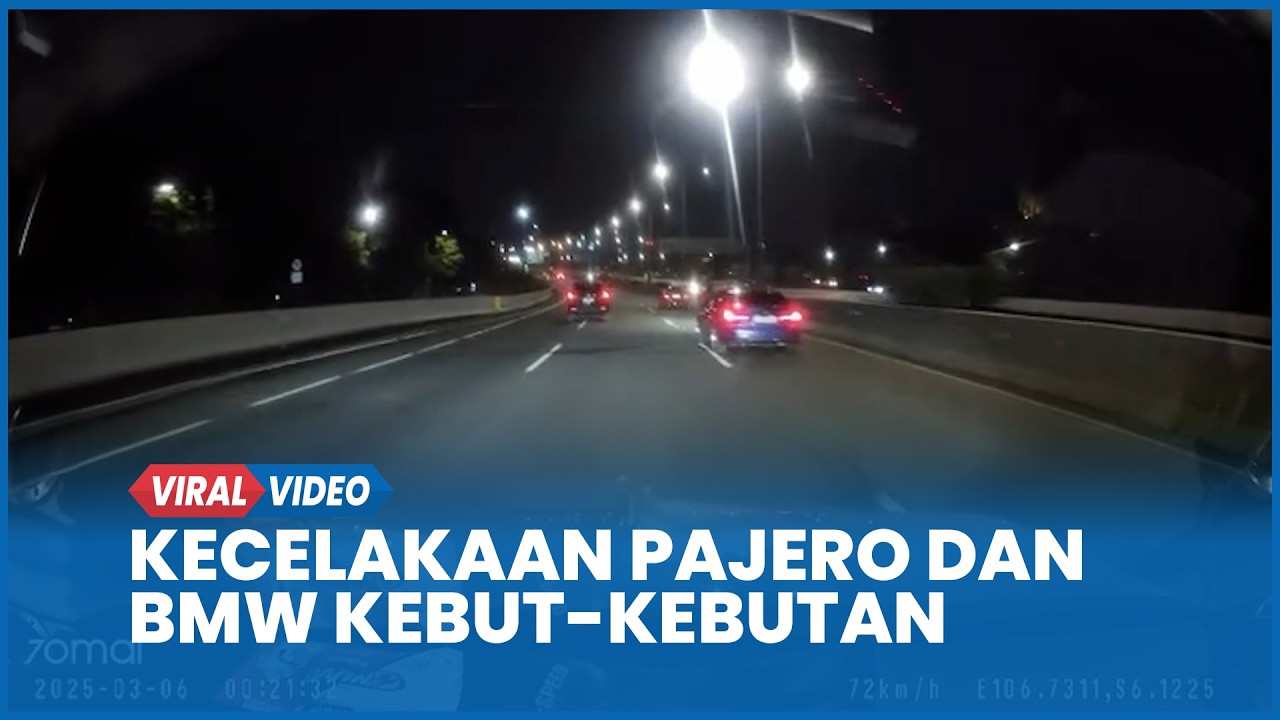 Detik-detik Kecelakaan Pajero dan BMW Kebut-kebutan di Tol JORR