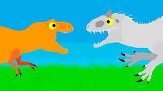 Tyrannosaurus Rex vs Indominus | Funny Dinosaurs Cartoon