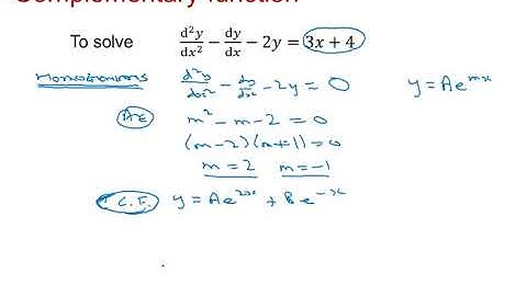 Edexcel Core Pure: Second order differential equations 2-1