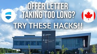 How long does it take to get an offer letter from Lambton?