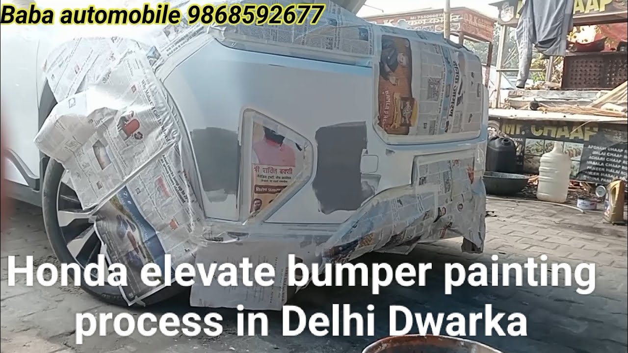 Car dent repair in Delhi.Honda Elevate Bumper painting in Delhi