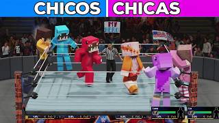 Dagar y Nacho y Toni vs Abi y Lia y Luna - CHICOS vs CHICAS en Minecraft!