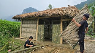 The orphan boy built his own house to protect against storms, made bamboo doors, and raised ducks