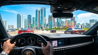 Porsche 911 Turbo S Cutting Up in Miami Traffic! (Loud Pop Tune) 🏎️💨
