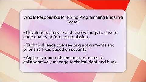 Who Is Responsible for Fixing Programming Bugs in a Team? | Learn To Troubleshoot News