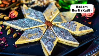 Badam Burfi with Almond Flour - Badam Katli From Scratch - Almond Burfi - Almond Fudge