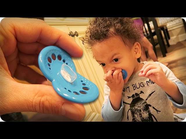 CUTTING HIS PACIFIER!!! - YouTube