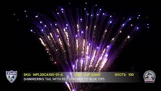 SHIMMERING TAIL WITH RED STROBES TO BLUE TIPS WPL20CA100-01-A
