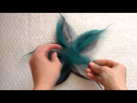 FELTING & ВАЛЯНИЕ. Как свалять цветок из шерсти.Раскладка цветка.