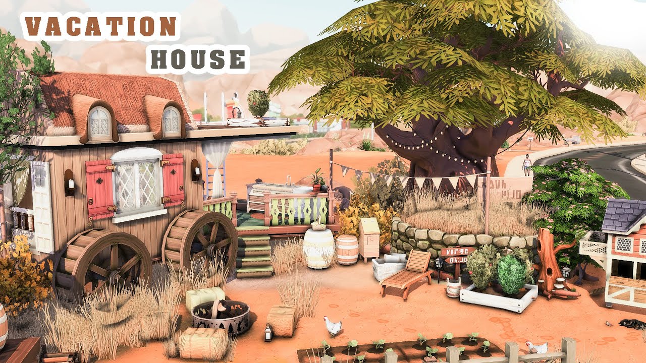 Farmer's Vacation House - The Sims 4 speed build (No CC)🌲