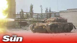 Ukrainian soldiers fire tanks as fighting intensifies in Sievierodonetsk