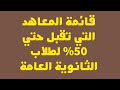 قائمة المعاهد التي تقبل طلاب الثانوية العامة علمي وأدبي حتي 50 قائمة المعاهد التي تقبل طلاب الثانوية العامة علمي وأدبي حتي 50