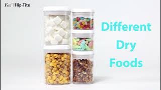 Felli Flip Tite Acrylic Storage Container Airtight, Food Canister for Kitchen Pantry Organization